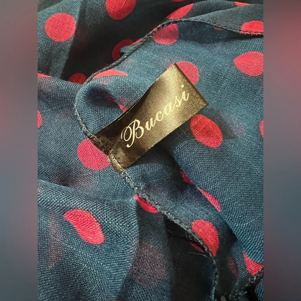 Chic Polka Dot Scarf in Pink and Navy